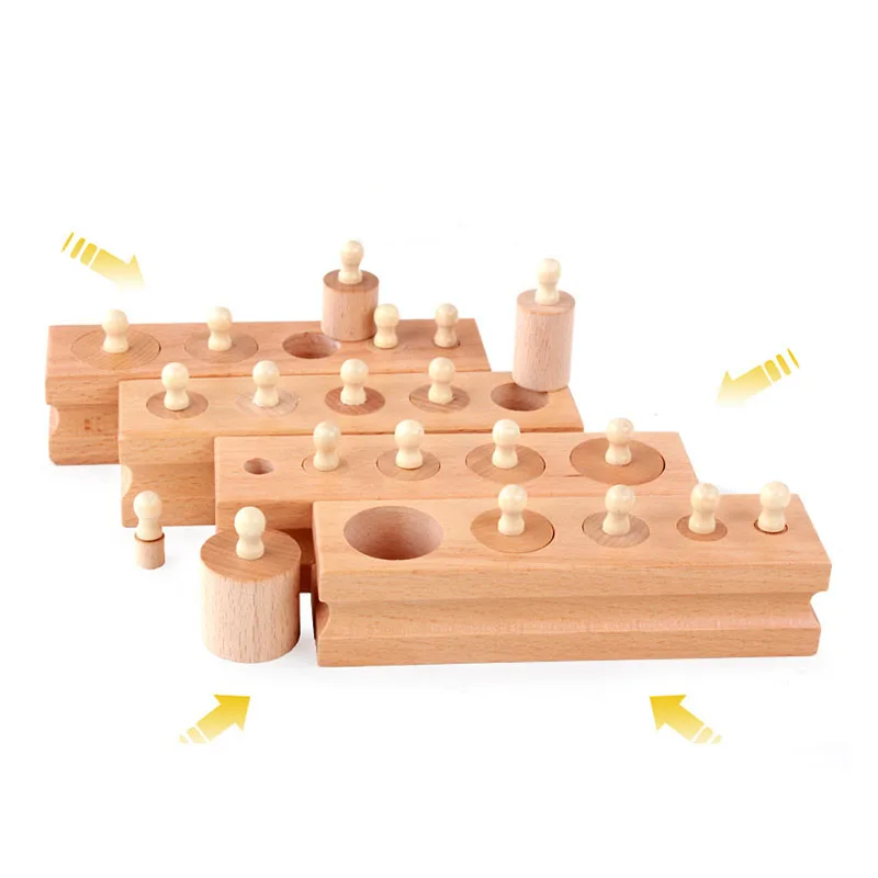 

Wooden Socket Blocks Toy Baby Development Practice And Senses Toys Educational Cylinder