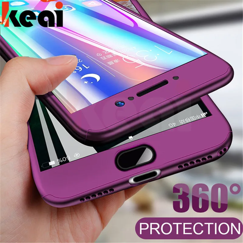 

Luxury 360 Degree Phone Case For Huawei Honor 10 V10 Case Honor 8 9 Lite With Glass Full Cover Hard Case For Huawei p smart Case
