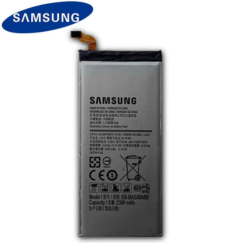 

SAMSUNG Original Mobile Phone Battery EB-BA500ABE For Samsung GALAXY A5 2015 Authentic Replacement Battery EB-BA500ABE 2300mAh