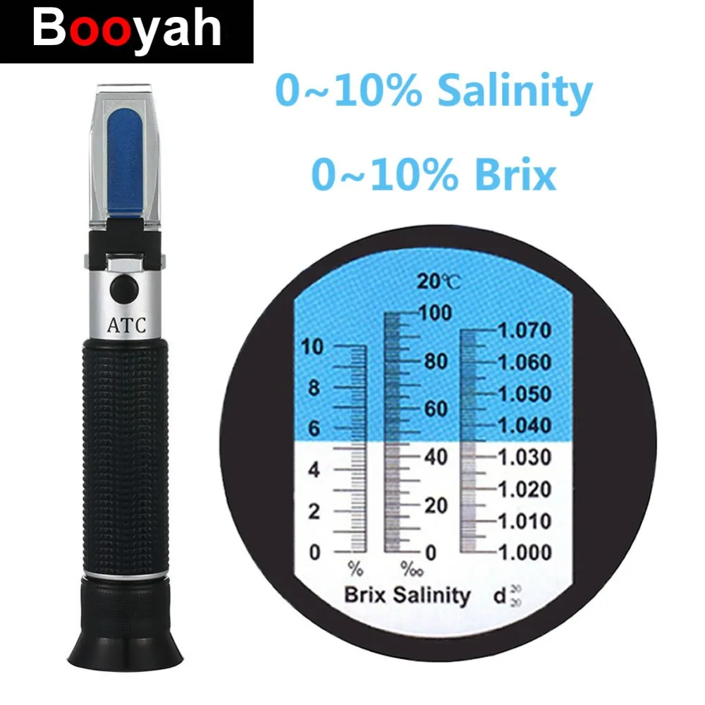 Booyah Brix Salt 2 в 1 рефрактометр 0 10% измеритель солености бриксовый гидрометр