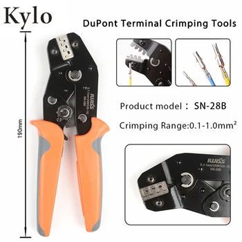 

SN-28B dupont crimp tools Ratchet TAB Terminal Crimping pliers Insulated Terminal Crimper Pin with Wire-Electrode Cutting Die