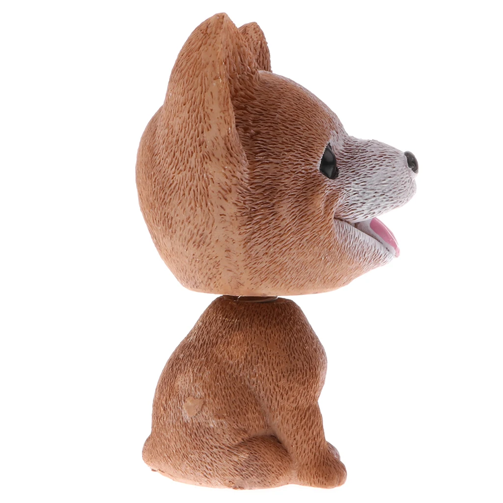 Shaking Head Corgis Lucky Dog Puppy Bobbing Heads Bobblehead Toy Aniaml Figures Car Home Decoration Ornament Kids Toys Gift