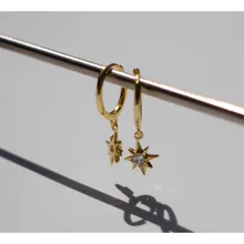 Новые серьги из стерлингового серебра 925 пробы, модные серьги со звездами, кольцо для ушей, шестизвездочные серьги, милые трендовые серьги для девушек, серебряные ювелирные изделия для ушей