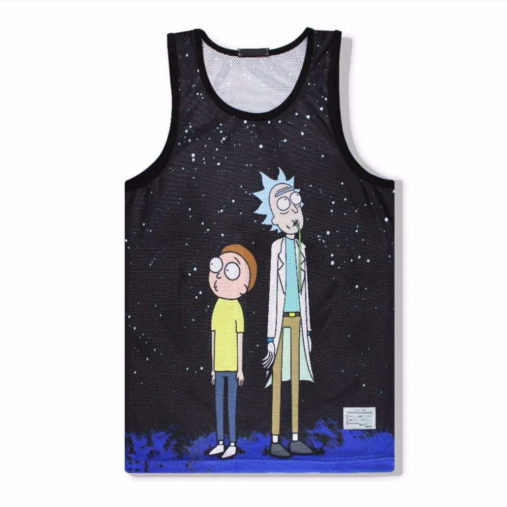

Casual Unisex Rick and Morty 3D Print Tank Tops Breathable Summer Cartoon Print Men's Muscle Shirt Body Building Vests Clothing