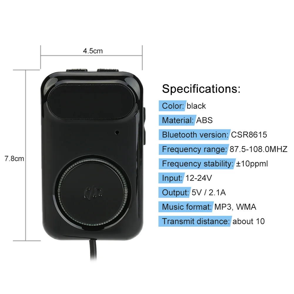 Новые универсальные автомобильные зарядные устройства 2.1A Bluetooth FM передатчики громкой связи телефонные звонки автомобильные наборы музыкальные проигрыватели для автомобилей