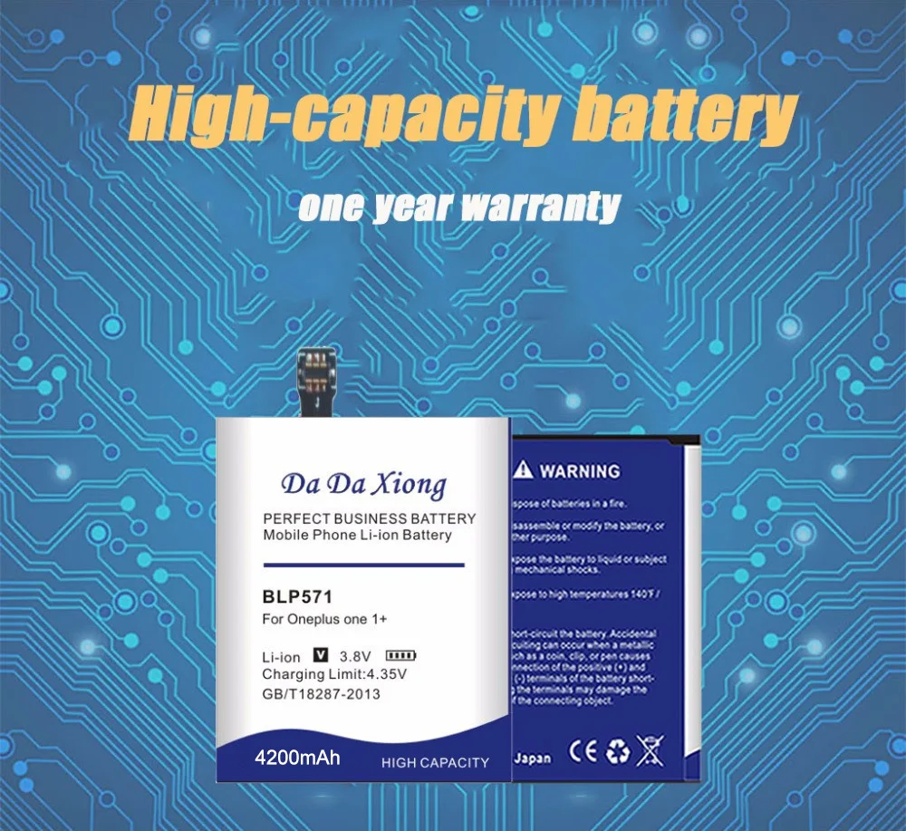 Da Xiong 4200mAh BLP571 Аккумулятор для Oneplus One смартфон one plus one 1+ аккумулятор для мобильного телефона