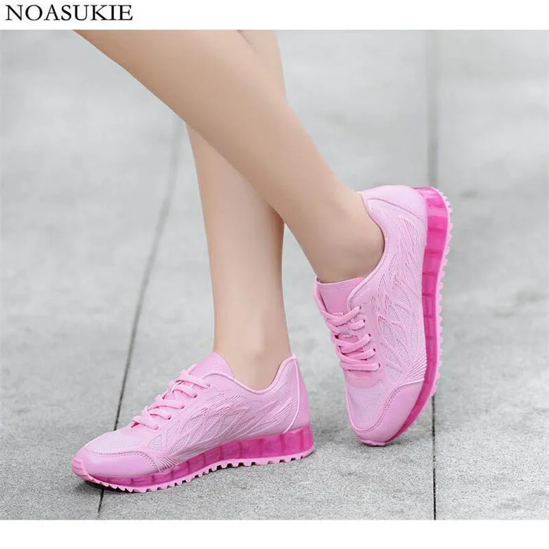 

Shoes Women Fashion Mesh Breathable White Sneakers Pattern Lightweight Running Casual Shoes Tenis Feminino Jelly Sole Basket