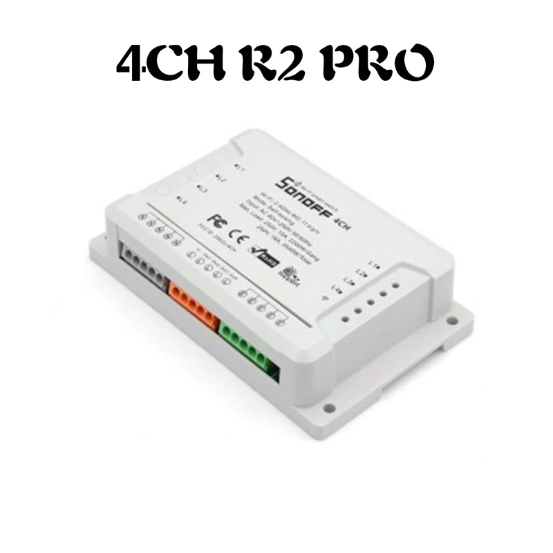 Sonoff 4CH Pro R2 умный Wifi переключатель умный дом 433 МГц RF Wifi светильник переключатель приложение EWeLink режимы с Alexa Google домашняя Автоматизация - Комплект: 4CH R2 PRO