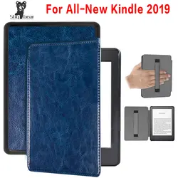 Роскошный чехол для из искусственной кожи для 2019 Amazon All-New Kindle E-reader Магнитный чехол с держателем для рук + Защитная пленка + стилус