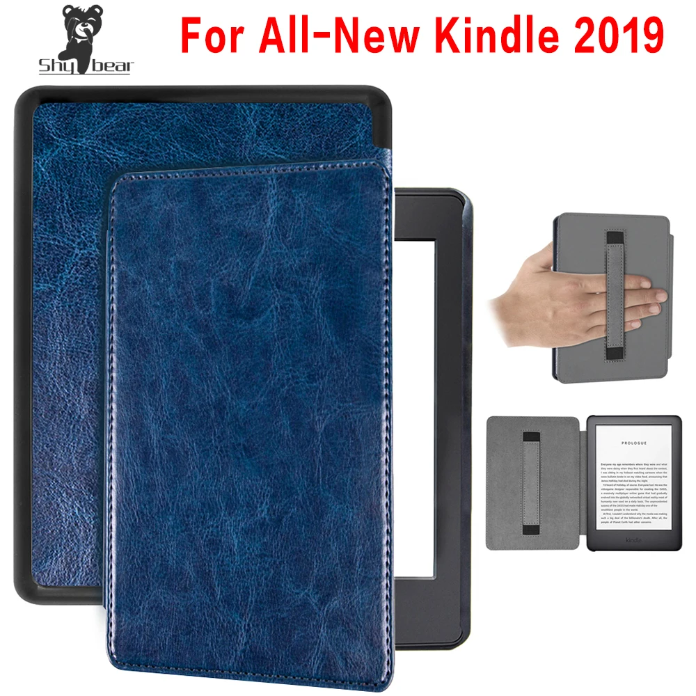

Luxury PU Leather Cover Case for 2019 Amazon All-New Kindle E-reader 10th generation J9G29R Magnetic Case with Hand Holder