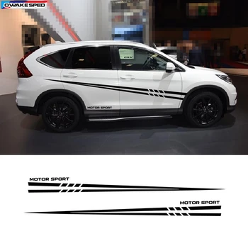 

MOTOR SPORT Racing Waist lines Stripes Car Styling Door Side Decor Stickers Auto SUV Decals For Honda Toyota Ford Hyundai