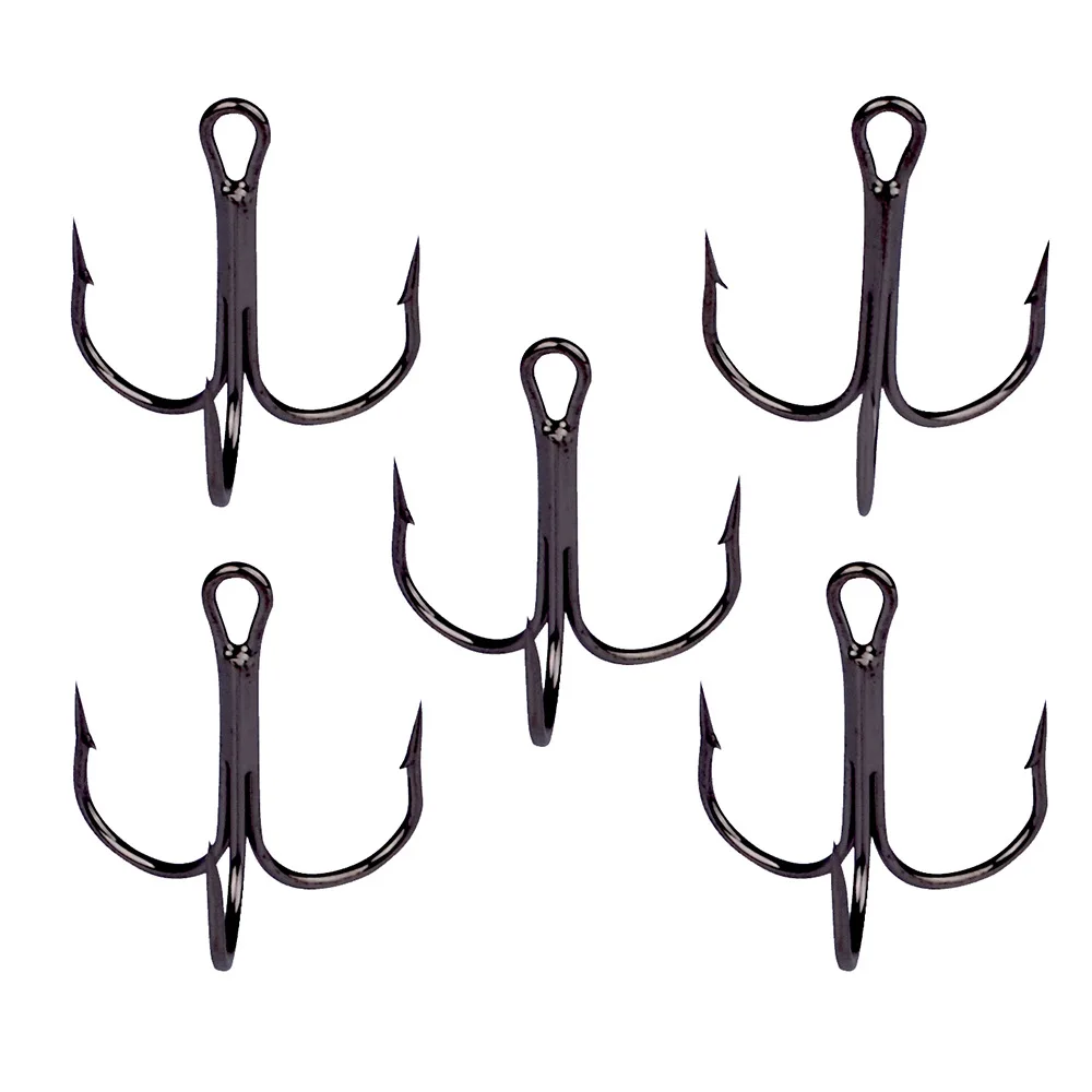 

50pcs/lot Black Color Treble Hook High Strength Hooks 2#-4#-6#-8#-10#-12#-14# High-Carbon Steel Saltwater Fishing Hook New