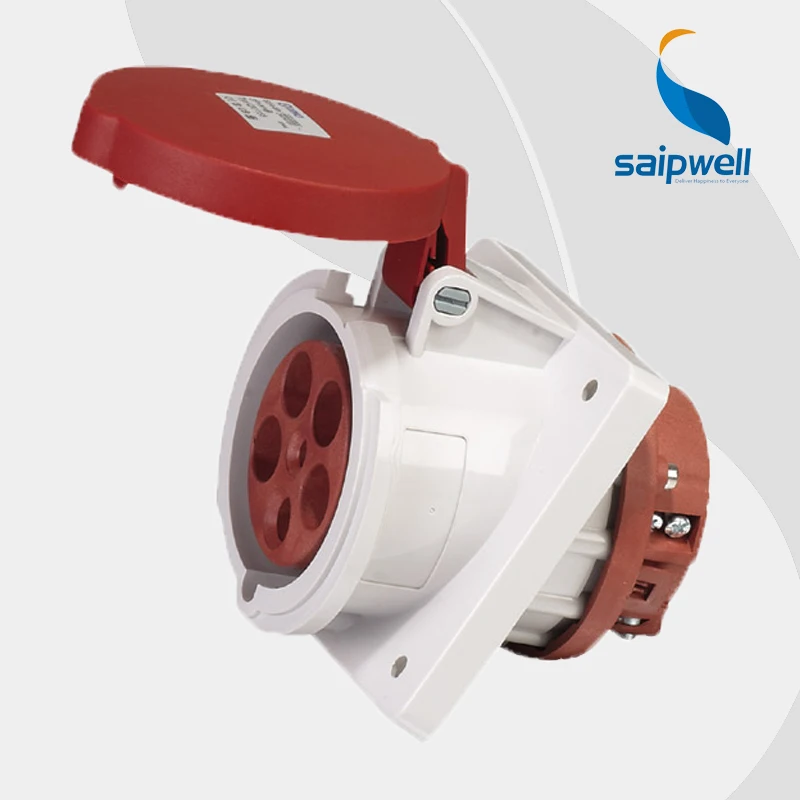 

Wholesale Saipwell SP1155 5Pin 63A 400V electrical AC socket components waterproof iec 60309-2 industrial plug socket