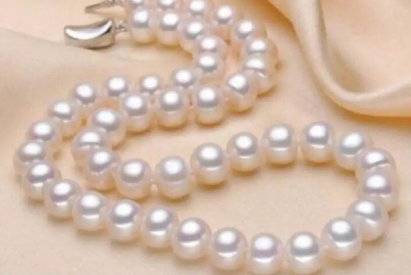 Charming Natural 9-10mm White Pearl Necklace 18&quot 36&quot | Украшения и аксессуары