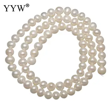 

Cultured Potato Freshwater Pearl Beads natural white Grade AA 5mm Approx