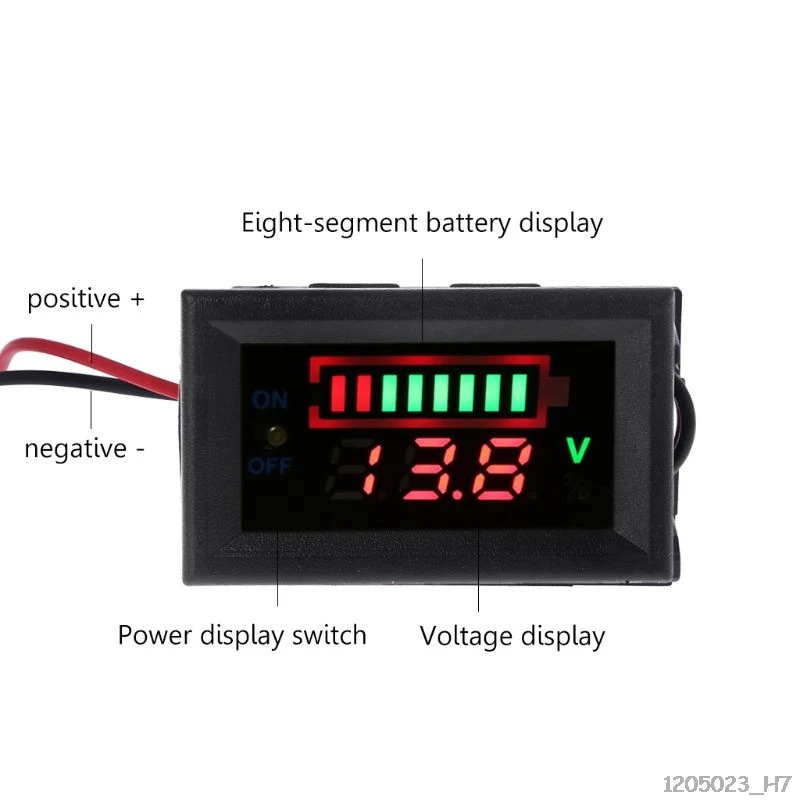 12 В автомобильный свинцово-кислотный аккумулятор Емкость Вольтметр с индикатором тестер мощности с переключателем