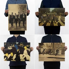 Cross the street Road/abbey road/музыкальная рок-группа/классический рок/крафт-бумага/Ретро-плакат/декоративная живопись 42*30 см