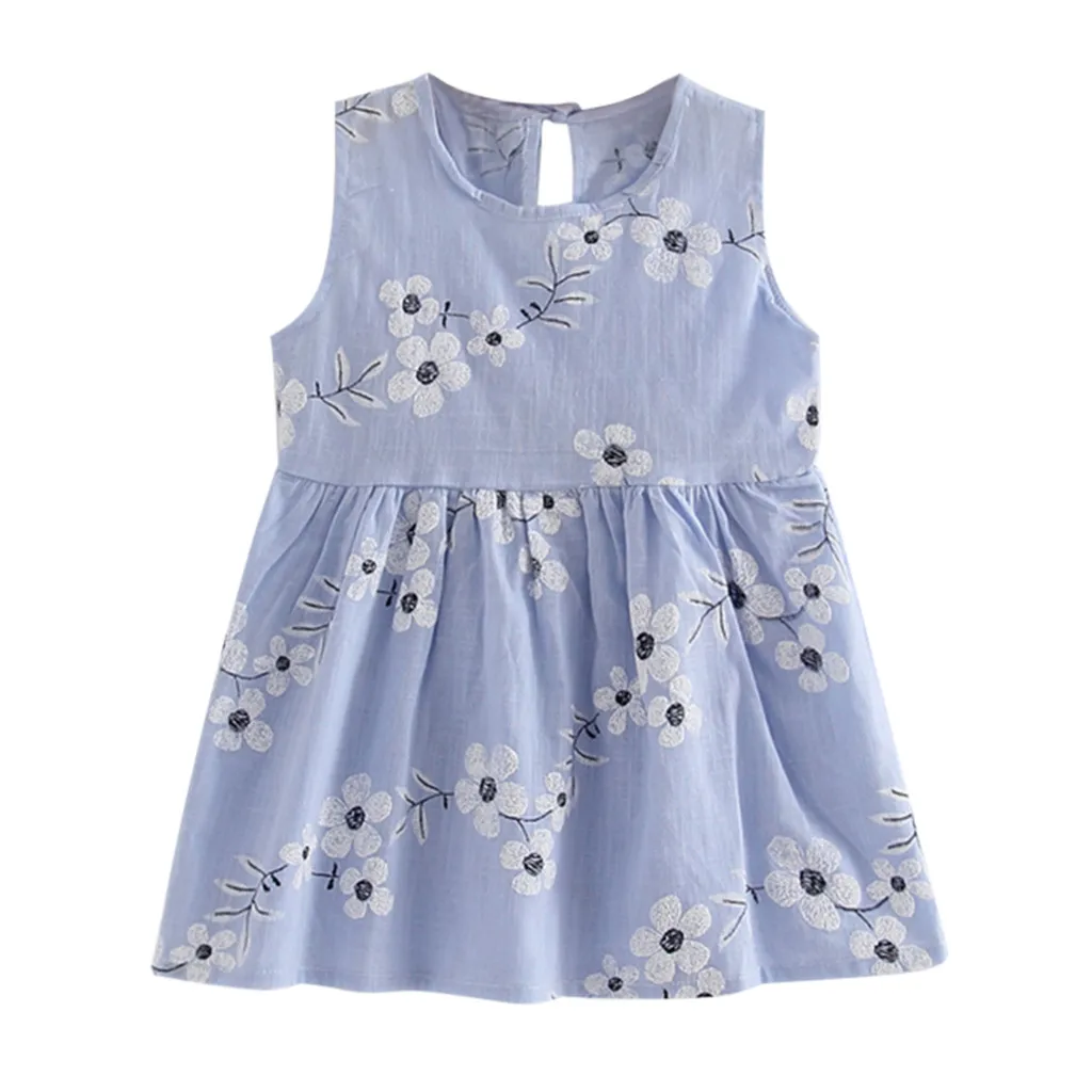 

2019 toddler girl summer flower print princess dress party wedding sleeveless dress new arrival xx12