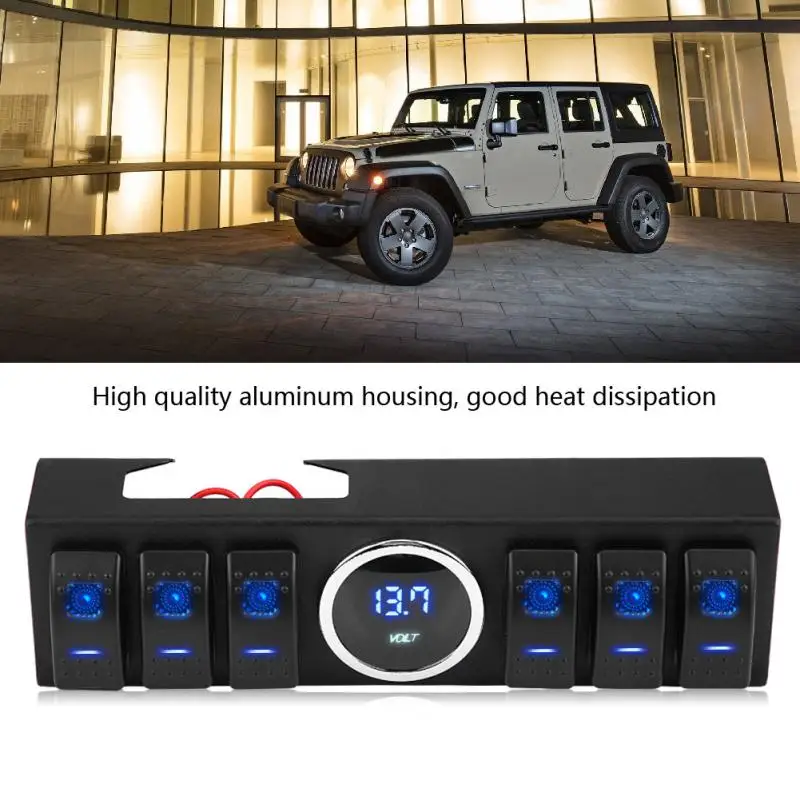 

6 Rocker Source System Relay Switch Pod Panel Control Bracket W Blade FuseRelay for Jeep Wrangler JK JKU 07-18