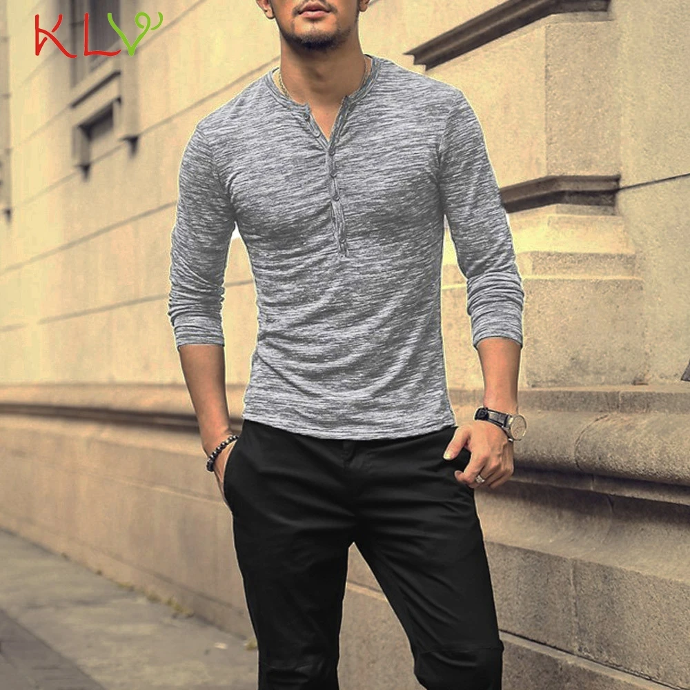 Мужская футболка с длинным рукавом облегающая воротником Анри Харадзюку