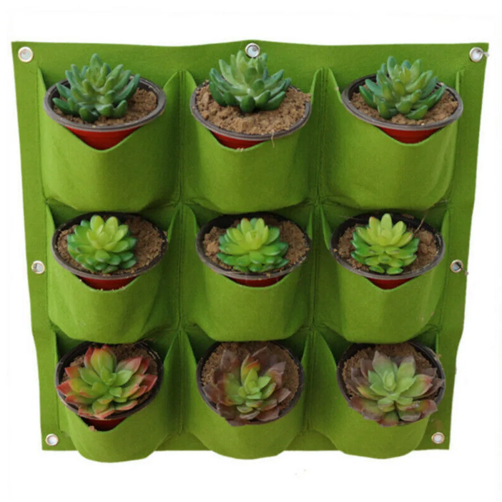 

Vertical Greening Hanging Wall Planting Bag Garden Plant Grow Pot Bags Eco Friendly Seedling Cultivation Planter 9/18 Pocket