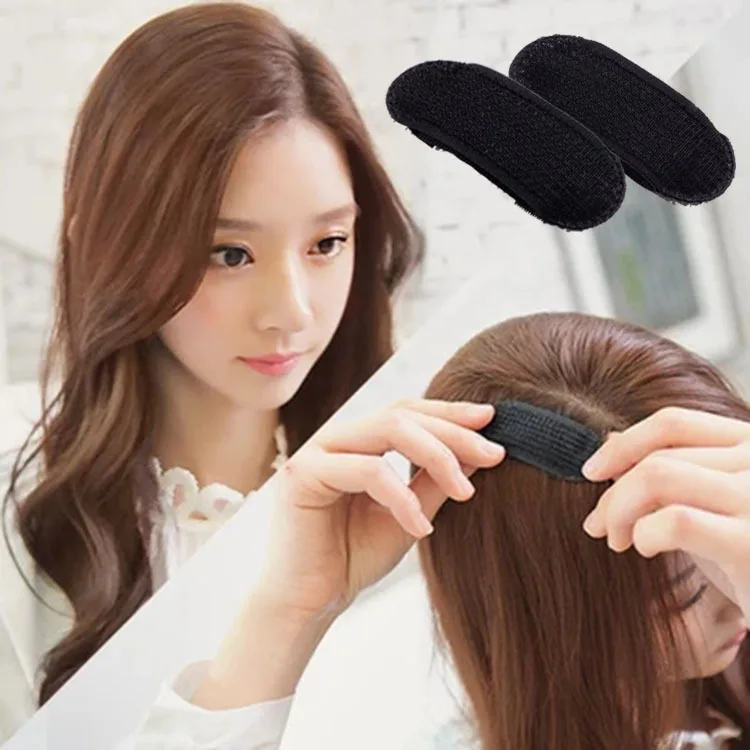 

2PCS Breathable Bangs Mat Hair Clips Black Coffee Princess Hair Tool Set Bump It Up Volume Base Hair Inserts Invisible Hair Pins