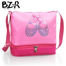 Милая балетная танцевальная сумка с блестками; балетная обувь с вышивкой; балетная сумка для девочек; Водонепроницаемая парусиновая балетная танцевальная сумка для детей