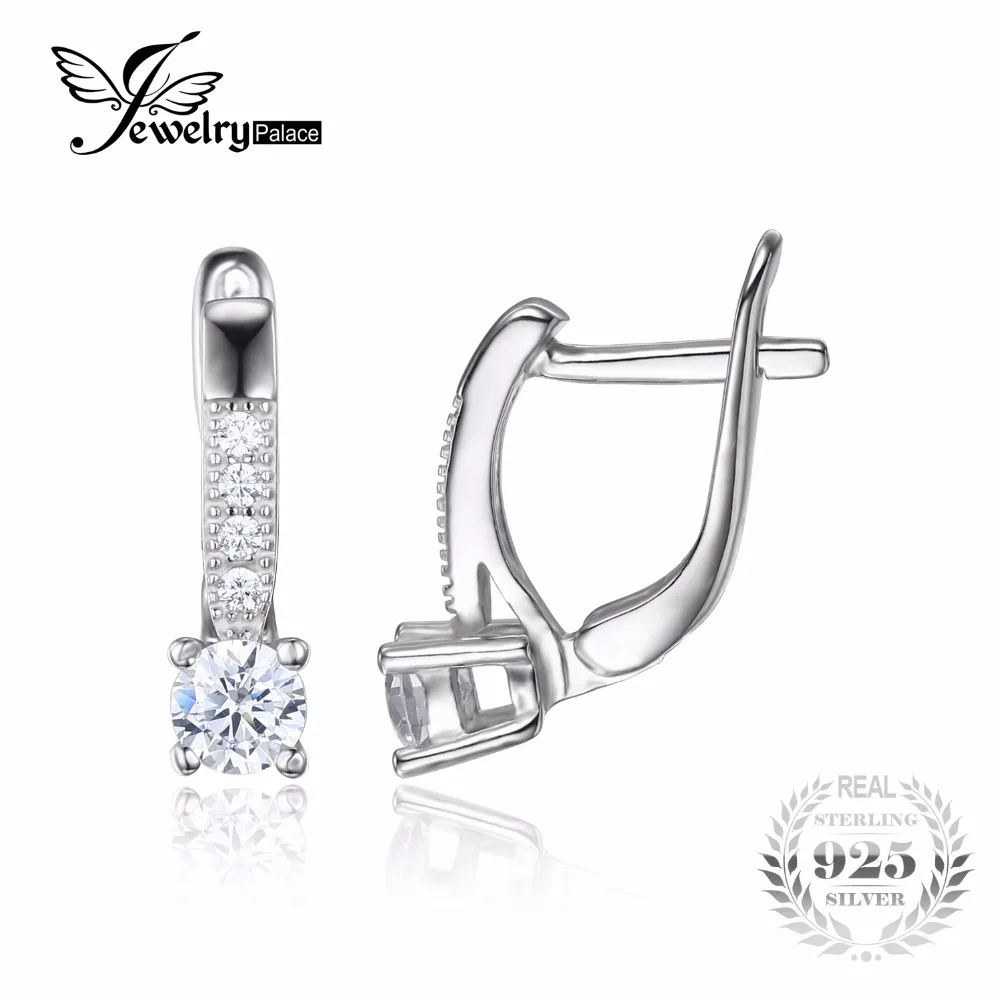 JewelryPalace 1ct Clip Earrings 925 Sterling Silver Wedding Anniversary Jewelry For Women Fashion Party Gift
