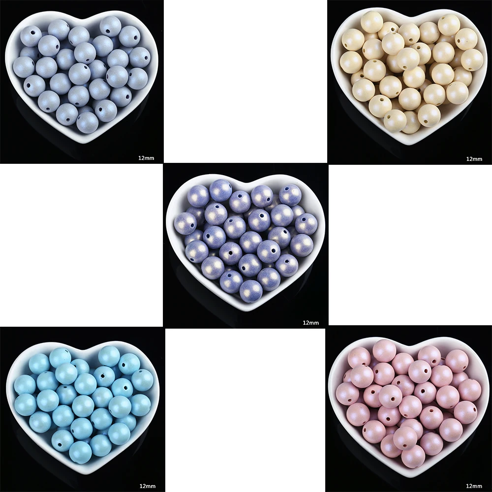 

50pcs/lot 12mm ABS Plastic Large Hole DIY Round Beads Handmade Jewelry Accessories Beaded For Bracelets Necklace Jewelry Making