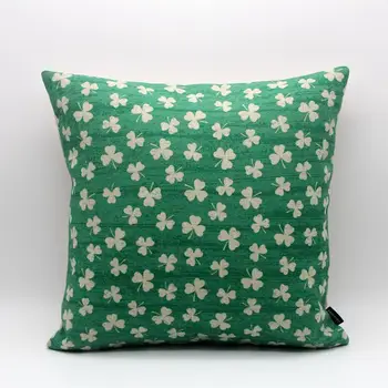 

LINKWELL 18x18" Green Four Leaf Clover Lucky for Kid Room Decor St. Patricks Day Burlap Square throw Cushion Covers Pillowcase