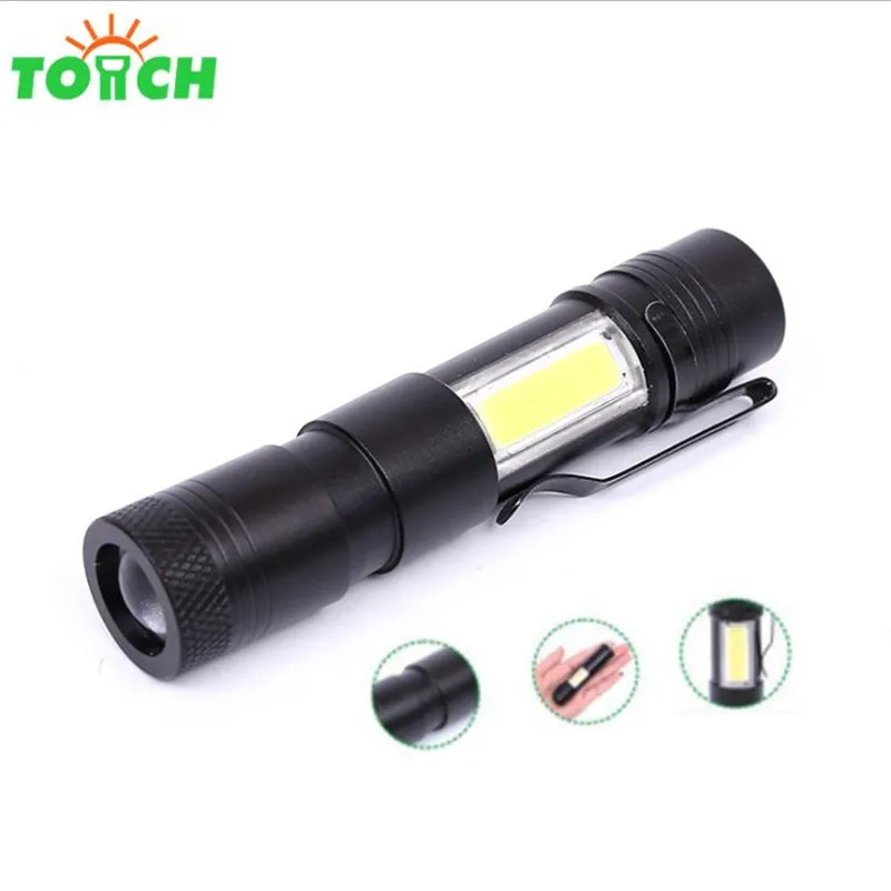 Portable Mini Penlight /Q5+COB 3800LM LED Flashlight Torch Pocket Light
