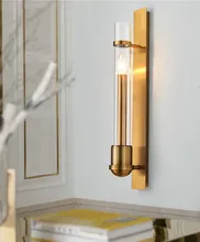 American Simple Copper Wall lamp Golden Living room Television background wall Aisle Bedside Corridor lamp Toilet
