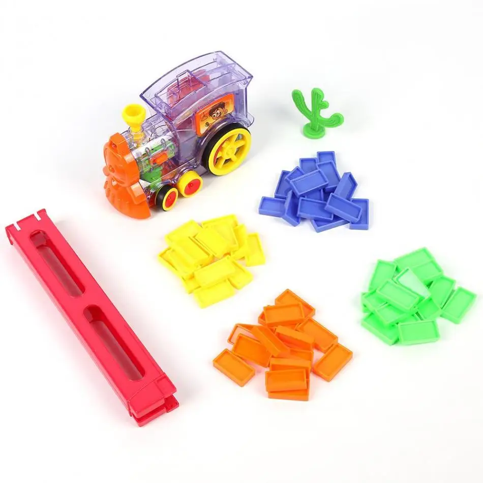 60 шт. Лидер продаж домино поезд модель автомобиля игрушка с нагрузкой картридж красочные домино блоки игры подарки на день рождения для детей