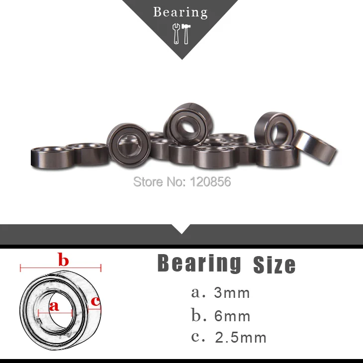 

Affordable Brand new 10PCS 3x6x2.5mm durable toys Bearings for RC helicopter boat car drone aricraft Remote control toy parts