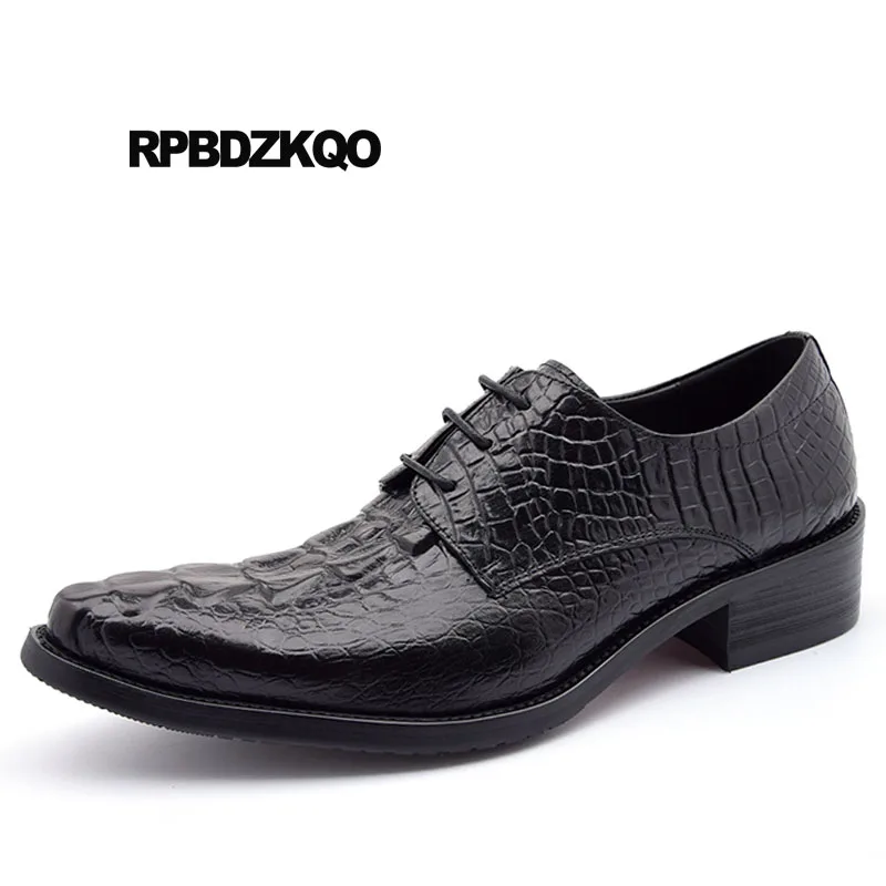 Pointu Oxfords Cuir En Formelle marron Serpent Britannique Python Alligator La Robe Hommes Noir De Chaussures Style Bout Noir À Peau Main Crocodile HPZwA