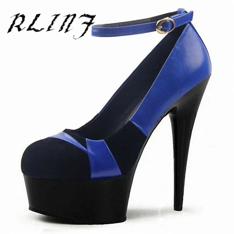 RLINF Fashion Color Matching 15CM Super High heeled Waterproof Platform Women's Shoes-in Women's 