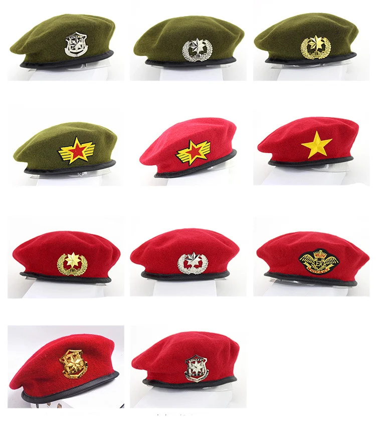 wool beret mens High Quality Wool Berets fashion Army cap Star Emblem Sailor Dance Performance Hat Trilby chapeau for men women unisex GH-400 mens fleece beret