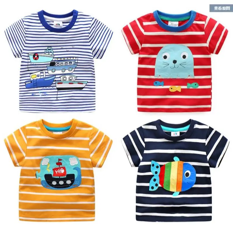 

Baby cartoon print top 2019 summer Korean version of the new boys' children's short-sleeved T-shirt