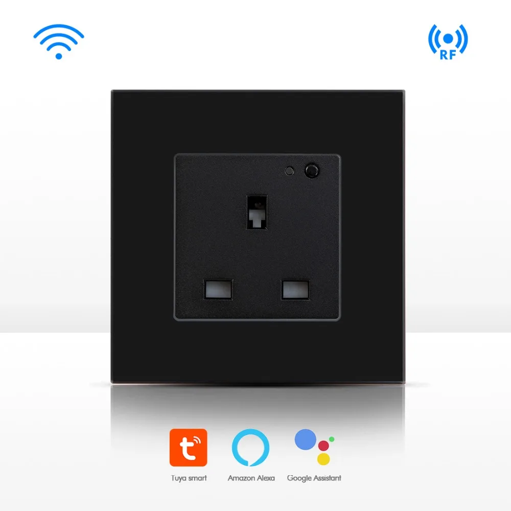 

Wall Socket Wall Socket Smart Socket WIFI Socket with Remote White Black Gold