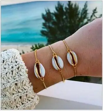 

5 pieces Simple Fashion Gold Plated Shell Bracelet Jewelry