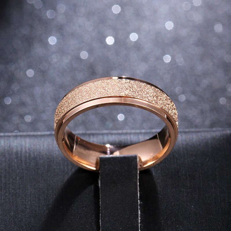 

6mm Rose Color Titanium Steel Ring For Men and Women