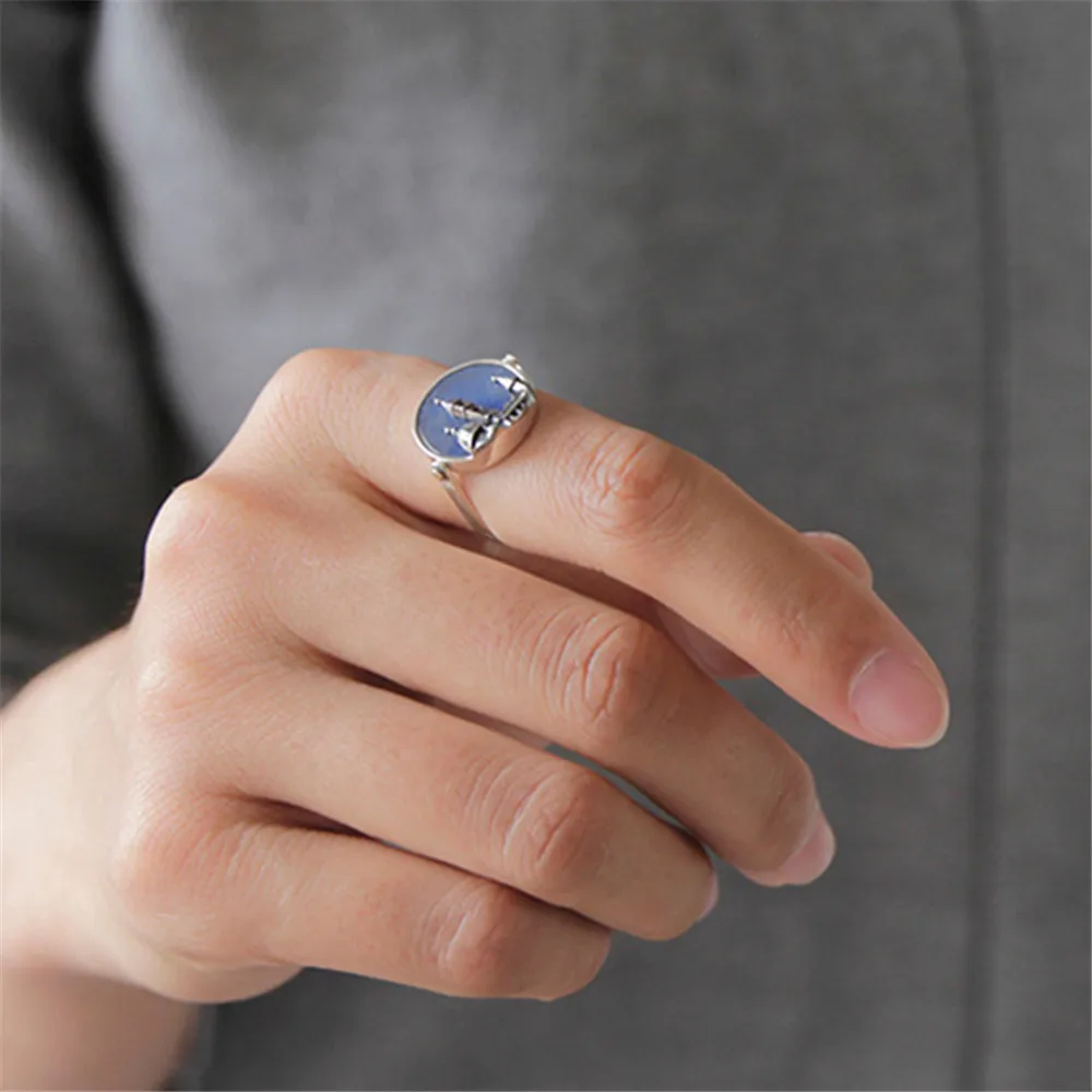 Lotus Fun Real 925 Sterling Silver Natural Aventurine Handmade Fine Jewelry Florence Cathedral Rings For Women