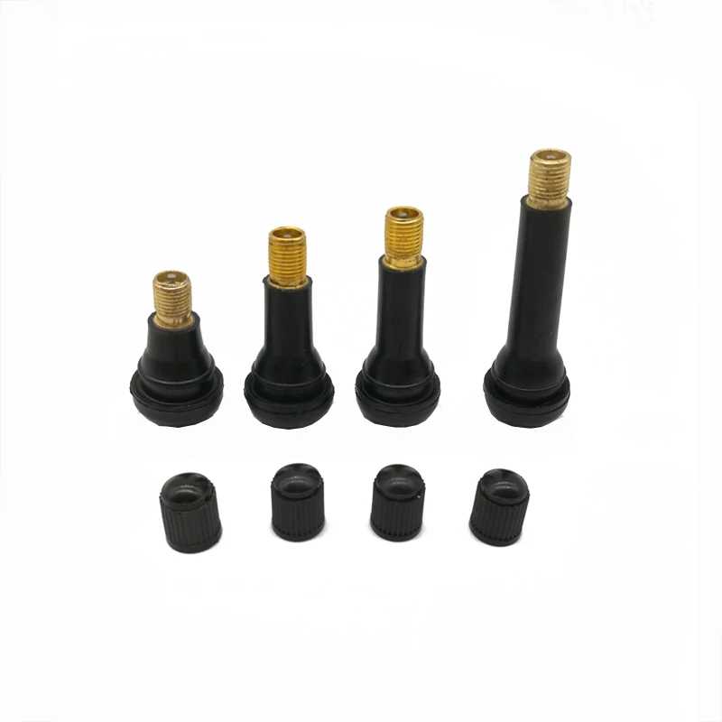 Фото Стержни клапанов колес TR412 TR413 TR414 TR415 TR418, 20 шт., бескамерные защелкивающиеся клапаны, Резиновые Запчасти для шин с пылезащитными колпачками №2