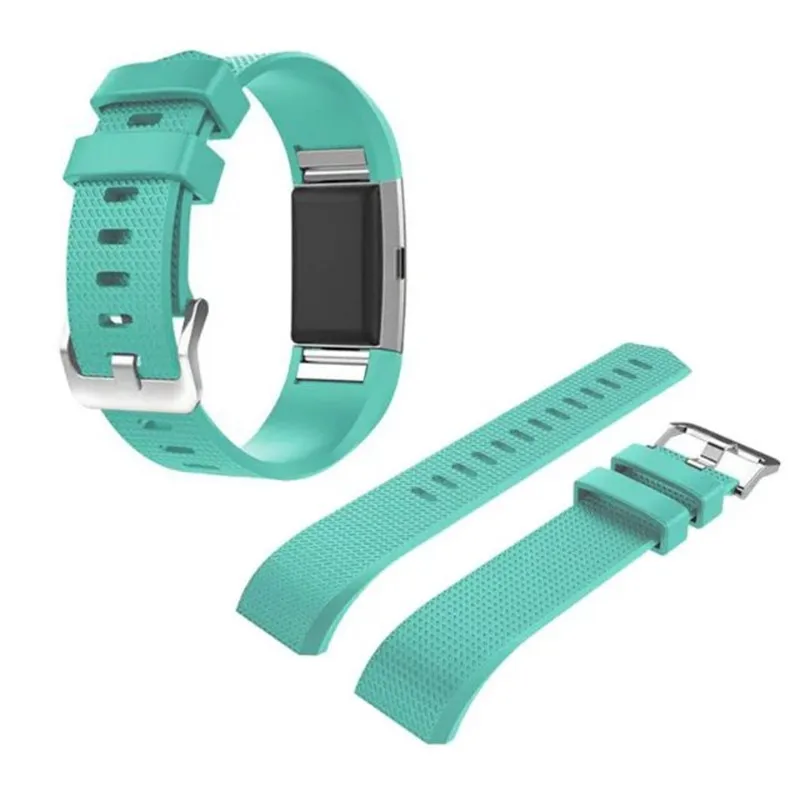Чистый цвет мягкий силиконовый сменный мужской ремешок для наручных часов браслет для Fitbit Charge 2 Женский Мужской черный ремешок для наручных часов для FitBit 2