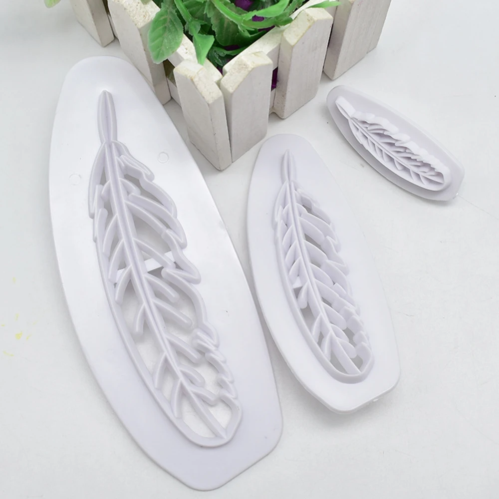 

Festival DIY 3pcs/set Cake Gumpaste Sugarcraft Easiest Feather Reusable Cutter Cookie Cutter Fondant CreativeDecorating Tools