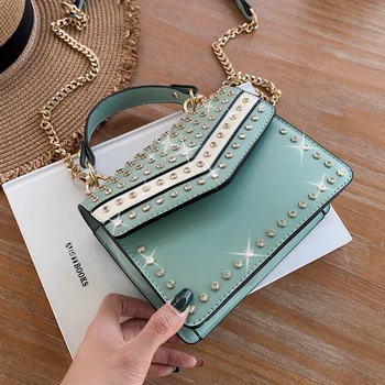 

Elegant Female Tote bag 2019 Fashion New High Quality PU Leather Women's Designer Handbag Diamond Chain Shoulder Messenger bags