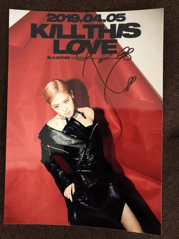 

hand signed BLACKPINK ROSE autographed KILL THIS LOVE photo 5*7 K-POP 4Y2