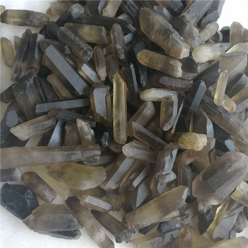 

100g NATURAL tibetan BLACK Quartz Crystal point Specimen free shipping