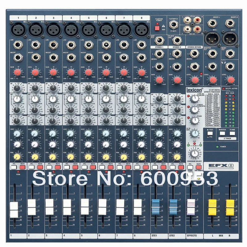 

Pro 12 Channel Mixing Console DJ & Karaoke Mixer EFX-8