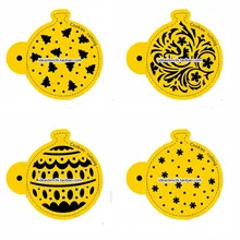 4 предмета в комплекте вечерние шар трафареты для печенья Кофе форма для выпечки бариста шаблон помадка-украшение для торта прессформы кондитерские изделия для кондитерских изделий